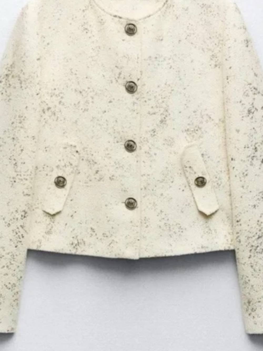 NEW GOLD FOIL TWEED JACKET XS (LOOKS LIKE ZARA)
